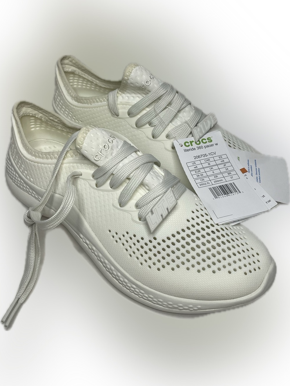CROCS LiteRide 360 Pacer Women's White Slip-On Sneakers